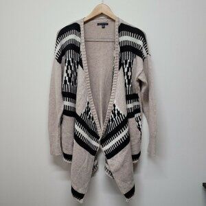 American Eagle Outfitters AEO Aztec Open Front Cardigan Sweater Southwest Large